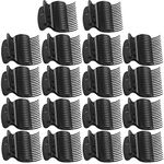 18 Pcs Hot Roller Clips Plastic Hair Curler Claw Clips Plastic Replacement Roller Clips Safety & Heat Resistance Heated Roller Clips for Small, Medium, Large and Jumbo Hair Rollers (Black)