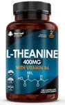 L Theanine Enriched with Vitamin B6 - High Strength L Theanine 400mg Natural Nootropics from Green Tea - 120 Vegan L-Theanine Capsules - Made in The UK Theanine Supplements by New Leaf