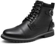 Bruno Marc Men's Motorcycle Boots Oxford Dress Boot,Size 10.5,Black,Philly_10