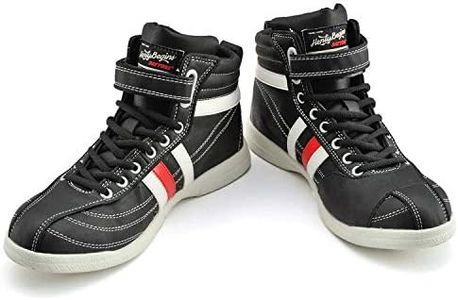 Daytona HBS-001+ 99065 Motorcycle Riding Shoes, 10.2 inches (26.0 cm), Black, White Line, Safety Shoes, High Cut