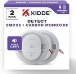 Kidde Hardwired Smoke & Carbon Monoxide Detector, AA Battery Backup, Voice Alerts, Interconnectable, LED Warning Light Indicators, 2 Pack