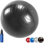 HCE Gym Ball 85cm Balancing Yoga Ball Chair Stability Commercial Swiss Pilates Birthing Ball, Anti-Burst Extra Thick Exercise Ball - Slip Resistant 300lbs Home Gym Workout - Free Pump (Dark Gray)