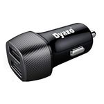 Dyazo 501 24 W Dual Car Charger for iPhone Xr/Xs/Max/X/8/7/Plus, Galaxy and All Other Cellular Phones Carbon Black