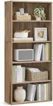 VASAGLE Bookshelf, 23.6 Inches Wide, 5-Tier Open Bookcase with Adjustable Storage Shelves, Floor Standing Unit, Camel Brown ULBC165T50