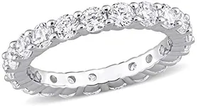 Abbie+Cleo 3.6 CT TGW Women's Cubic Zirconia Ring - Anillo de Mujer - Rhodium Plated 925 Sterling Silver - Eternity Band (Round Shape - Size 8)