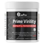 CanPrev Prime Virility, 150g Powder - Men's Fertility and Testosterone Supplement with Ashwagandha KSM-66, Zinc Glycinate, CoQ10 and Saffron - Wellness Support for Vitality and Balance