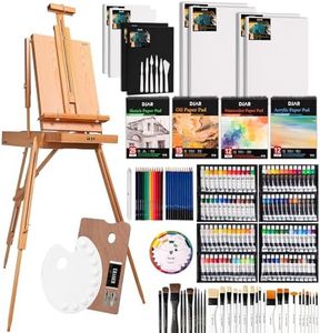 DJAR 169-Piece Wooden French Easel Art Painting Kit for Adults