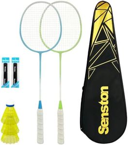 Senston Badminton Racket Set of 2 with Nylon Birds, Grip Tape & Bag
