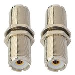 BOOBRIE UHF Bulkhead Connector RF UHF Coax Adapter UHF Female to UHF Female Connector SO239 to SO239 Bulkhead Connector Low Loss Female to Female Coax Adapter 4.5 cm Pack of 2