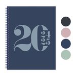 Rileys 2024-2025 18-Month Academic Weekly Planner - Typographic Weekly & Monthly Agenda Planner, Flexible Cover, Notes Pages, Twin-Wire Binding (21.5 x 28 cm, Blue)