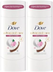 Dove Advanced Care Antiperspirant Caring Coconut, 2 Count Deodorant Stick for Women, for 48 Hour Protection And Soft And Comfortable Underarms, 2.6 oz