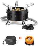 Odoland Camping Stove 3500 W Gas Stove with Adapter and Foldable Aluminium Gas Camping Stove for Screw Cartridge Gas Burner Foldable Camping Stove for Hiking Picnic Outdoor