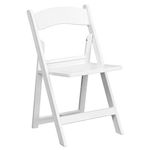 Flash Furniture 2-LE-L-1-WH-SLAT-GG: 2 Pack Hercules Series 1000 Lb. Capacity White Resin Folding Chair with Slatted Seat