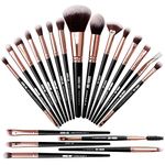 MAANGE Professional Makeup Brush Set 20 Pcs Foundation Eyeshadow Blush Brush Kabuki Blending Concealers Face Powder Eye Make Up Brushes Set Kit (Black)