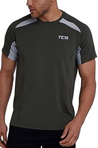 TCA Men's Short Sleeve QuickDry Performance Running/Training Top - Forest Night, M
