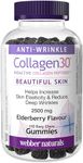 Webber Naturals Collagen30 Anti-Wrinkle Gummy, 2,500mg of Bioactive Collagen Peptides Per Serving, 110 Gummies, Helps Reduce Deep Wrinkles, Fine Lines & Stimulates Skin Cells