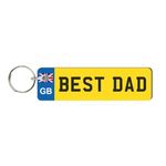 Pixie's Gifts Custom License Plate Keychain - Personalised Number Plate Keyring - Mini Number Plate Key Ring - Name Plate Keychain - Just Passed Milestones (Standard designs, BEST DAD.)