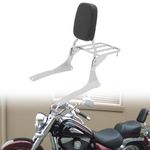 Motaux Passenger Sissy Bar with Luggage Rack Backrest Pad for Suzuki Boulevard C90 2005-2009 / Suzuki VL1500 Intruder 1998-2004, Chrome