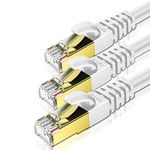 KASIMO CAT 8 Ethernet Cable 1M 3PK Round Network Internet Ethernet LAN Cable,High Speed 40Gbps 2000Mhz SFTP LAN Wires Internet Patch Cable with RJ45 Gold Plated Connector for Switch/Router/Modem