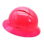 High Density Polyethylene Full Brim, Hard Shell and Vented Hat (Pink)