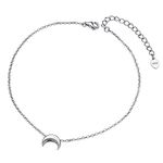 Silver Ankle Bracelets for Women Moon Anklet Sterling Silver Summer Accessories for Beach