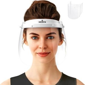 NoCry Protective Face Shield Mask with Adjustable Headband and 2 Reusable Plastic Visors — Flip-Up Design with Durable Metal Hinges — Anti-Slip Forehead Padding — Fits Over Glasses