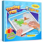 Caydo Light Up Tracing Pad, 3 Brightness Levels Kids Light Board for Drawing, Eye Protection, Panda Shape Kids Toys, Type-C & Battery Power Supply, Birthday & Holiday Present for Boys Ages 6 7 8 +