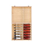 TOUGH MASTER Wood Chisel Set, 6 Piece Professional Wood Carving Set, ¼” 6mm, 3/8” 10mm, ½” 13mm, ¾” 19mm, 1” 25mm, 1 ¼” 32mm with Ash-Wood Handle and Wooden Box