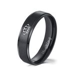 Promise Rings for Couples Set Him Her King Queen Crown Black Titanium Steel Engraved Guys Gay Lesbian Couple Rings for Couples Teens Girls Boys Women Love Matching Set Unisex Men's 11