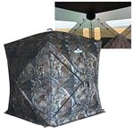 THUNDERBAY 270 Degree See Through Hunting Blind, Portable 2-3 Person Pop Up Ground Hunting Blinds, Durable See Thru Hunting Tent for Deer & Turkey Hunting, Floor Space 62" x 62"