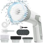 Electric Spin Scrubber, Cordless Power Scrubber, Electric Scrubber for Cleaning with 8 Replaceable Brush Heads, 2 Speeds Handheld Shower Scrubber Brush for Cleaning Tub,Stove, Tile, Bathtub, Window