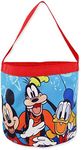 Mickey and Friends Collapsible Nylon Basket Bucket Tote Bag (One Size, Blue)