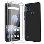 Case for ZTE Blade A7P + [3 Pack] Screen Protector, Electro-weideworld Ultra Thin Shockproof Soft TPU Protective Case Cover for ZTE Blade A7P