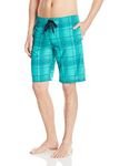 Kanu Surf Men's Rogue Plaid Board Shorts, Green, 38A