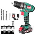 Cordless Drill Driver 12V, HYCHIKA Electric Screwdriver 30N·m, 21+1 Torque Electric Drill, 2-Variable Speed LED Work Light, 1500mAh Li-Ion Battery 25Pcs Accessories for Home and Garden DIY Project