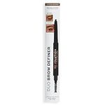 Makeup Revolution Duo Brow Definer Pencil, Add Definition, Includes Brush, Medium Brown