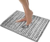 Luxe Home Bath Mat Super Soft Anti Slip Washable Braided Memory Foam Mat for Bathroom, Kitchen, Baby (17"x25", Silver, Pack of 1)