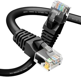 GEARit Cat 6 Ethernet Cable (1-Pack 3 Feet) Cat6 Network Patch, 10Gbps, RJ45, Snagless Cord, Gold-Plated Connectors, Internet for PC, TV, Tablet, Router, Printer, Servers, IT Data Center - Black
