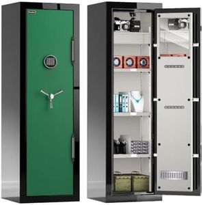Fireproof Safe with Digital Lock – Heavy-Duty 8.12 cu.ft Large Safe Box for Home, Office & Business | Secure, Durable & Stylish Design | Waterproof & Burglar-Proof (BEE5517-BLACK-GREEN)