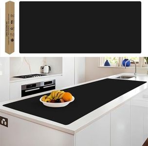 Extra Large Silicone Mat, 78.7”x 23.6”Non-Slip Heat Resistant Mats, Thicken Kitchen Countertop Protector Mat, Cuttable Waterproof Protector Mat for Kitchen Counter or Crafts (Black)