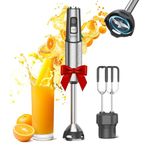 Anybear Immersion Blender, 1100W 2-in-1 Hand Held Blender with Full Copper Motor & Stainless Steel Body, 15 Speed & Turbo Mode Hand Mixer, Blade with Anti-scratch Coating, Stick with Beaters