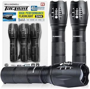 TacLight 3 Pk Tactical Flashlights High Lumens, Super Bright Led Flashlights, Zoomable Heavy Duty Waterproof Flash Lights Battery Powered Small Flashlights for Emergencies/Camping AS SEEN ON TV…