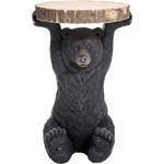 Kare Design side table Animal Bear, black/brown, round, bedside table, bear shape, diameter 33cm