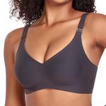 Vinfact Nursing Bras Wireless Pregnancy Smooth Maternity Bra Seamless Sleeping Bralette with Extra Bra Extender-Elegant Black-M