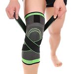 Vitoki Knee Supports for Arthritis Joint Pain 1 Pack, Knee Brace for Men & Women Knee Sleeve for Meniscus Tear ACL Running Workout Basketball Gym Green 3X-Large