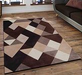 Asian Carpet Brown Shade Export Quality Handmade Carpet with Binding on Edge with Canvas Backing for Bedroom Living Room Floor (9 X 12 Ft)