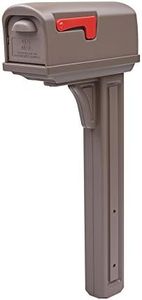 Gibraltar Classic Medium Capacity Double-Walled Plastic Mocha All-in-One Mailbox & Post Combo Kit, GCL10000M