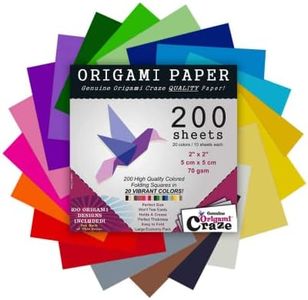 Origami Paper 200 Sheets - Colored Paper for Arts and Crafts - 2-inch Origami Square Sheets - 20 Vibrant Colors for Paper Craft - 100 Design E-Book Included (See Back of The Cover for Download Info)