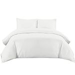 Sunshine Comforts king Size Bedding Set - 100% Soft Egyptian Cotton Quilt king Size Duvet Cover with Pillow Cases - Breathable & Anti Wrinkle 200 Thread Count kingsize Duvet Cover Set (White)