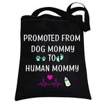 CMNIM New Mommy Gifts Dog Mommy to Human Mommy to be Gifts Future Mom Gifts New Mom Announcement Tote Bag Shopping Bagsv (New Mommy tote)